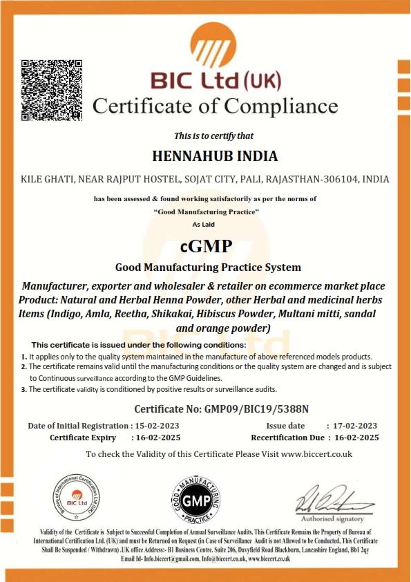 HENNAHUB INDIA GMP 2023 001 Hennahub India
