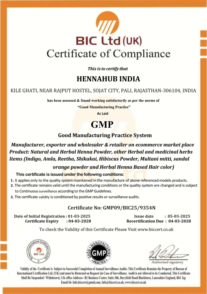 HENNAHUB INDIA GMP 2025 001 Hennahub India